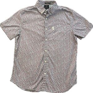 Ben Sherman Stretch Men's Blue and Red Floral Button Down Shirt